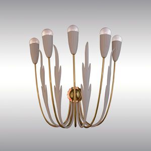 Art Deco wall light / brass / LED / candelabra