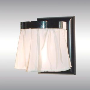 traditional wall light / brass / silk / wooden