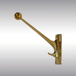 traditional coat hook / brass / double / commercial