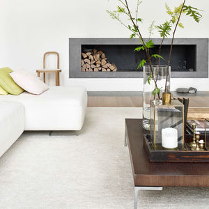 contemporary rug / plain / wool / linen