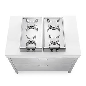 modular kitchen / contemporary / steel / Corian®