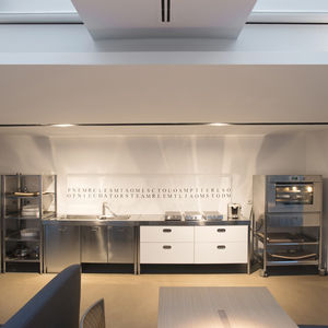 contemporary kitchen / stainless steel / wooden / modular