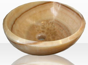 countertop washbasin / round / natural stone / contemporary