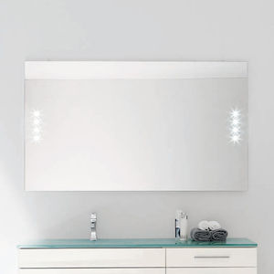 wall-mounted mirror / contemporary / rectangular / LED-illuminated