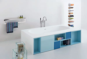 bathtub with integrated cupboards
