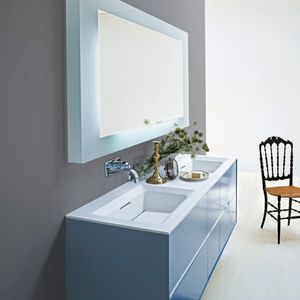 wall-hung washbasin cabinet / wooden / contemporary / with drawers