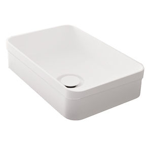 semi-recessed washbasin / rectangular / contemporary