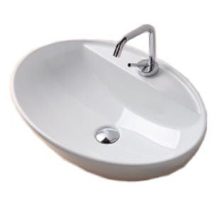 countertop washbasin / oval / contemporary