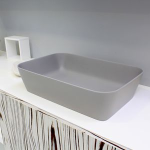 countertop washbasin / rectangular / contemporary