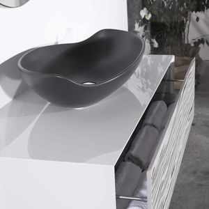 countertop washbasin / oval / contemporary