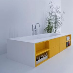 acrylic bathtub / with integrated cupboards