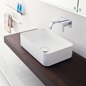 countertop washbasin / rectangular / composite / contemporary