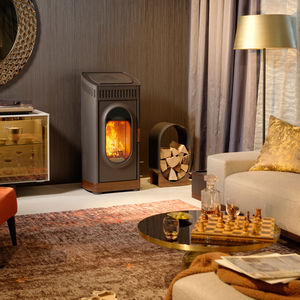wood heating stove / contemporary / steel