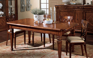 traditional table / walnut / rectangular