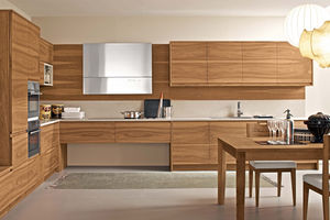 contemporary kitchen / solid wood / wooden / handleless