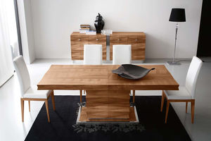 contemporary table / wooden / rectangular / extending