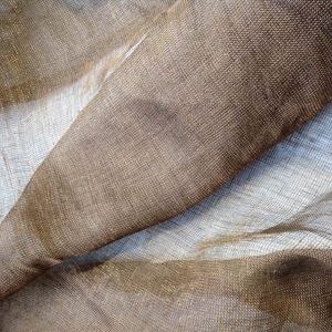 plain sheer curtain fabric / copper / linen