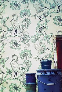 traditional wallpaper / animal motif