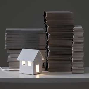 table lamp / original design / ceramic / white
