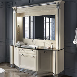 free-standing washbasin cabinet / wooden / glass / traditional