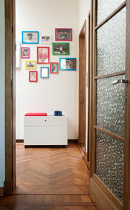 low filing cabinet / wooden / on casters / contemporary
