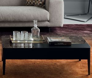 contemporary coffee table / wooden / ceramic / rectangular