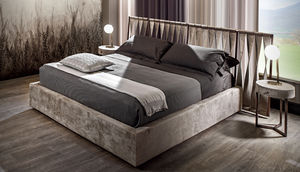 double bed / contemporary / fabric / upholstered
