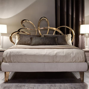 double bed / contemporary / fabric / metal