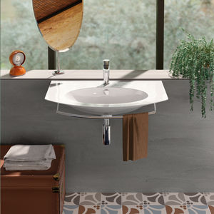 wall-mounted washbasin / other shapes / ceramic / contemporary