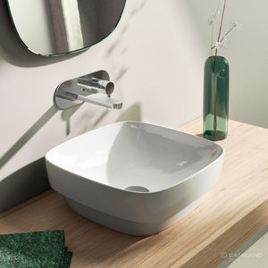 countertop washbasin / square / ceramic / contemporary