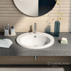 built-in washbasin / oval / ceramic / contemporary