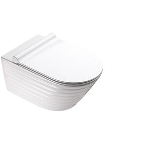 wall-hung toilet / ceramic / rimless