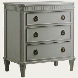 Gustavian style chest of drawers / solid wood / painted wood / white