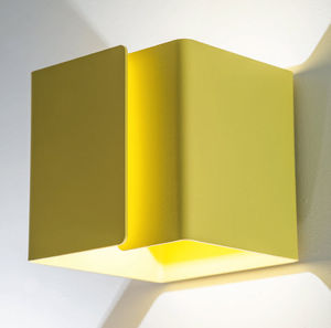 contemporary wall light / metal / LED / square