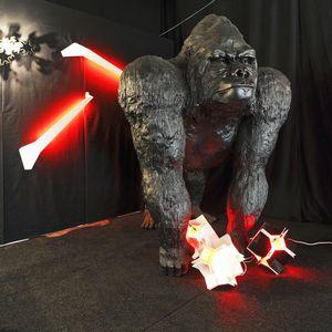 floor lamp / original design / metal / ABS