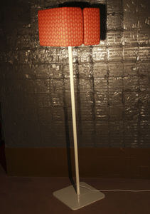 floor-standing lamp / contemporary / fabric / metal
