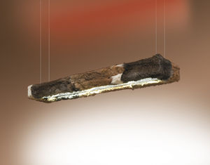 hanging light fixture / fluorescent / rectangular / metal