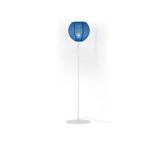floor-standing lamp / contemporary / steel / rattan