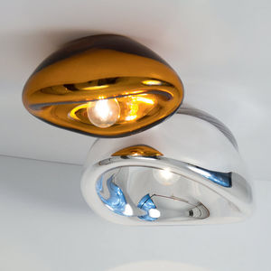contemporary ceiling light / glass / steel / LED