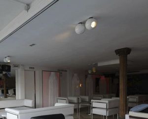 contemporary ceiling light / round / metal / LED