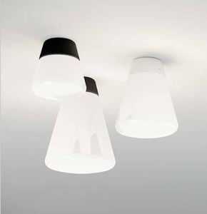 contemporary ceiling light / round / glass / aluminum