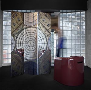contemporary screen / MDF / with mirror