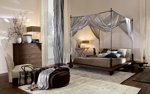 canopy bed / double / contemporary / wooden