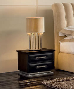 traditional bedside table / wooden / rectangular