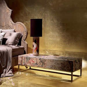 contemporary bedside table / metal / rectangular