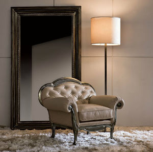 wall-mounted mirror / traditional / rectangular / wooden