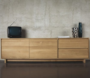 contemporary TV cabinet / oak