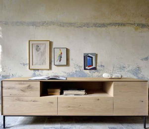 contemporary TV cabinet / oak