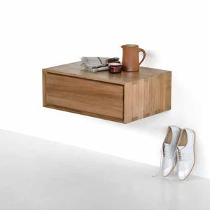 bedside table / contemporary / teak / rectangular