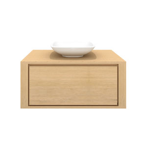 wall-hung washbasin cabinet / free-standing / oak / contemporary